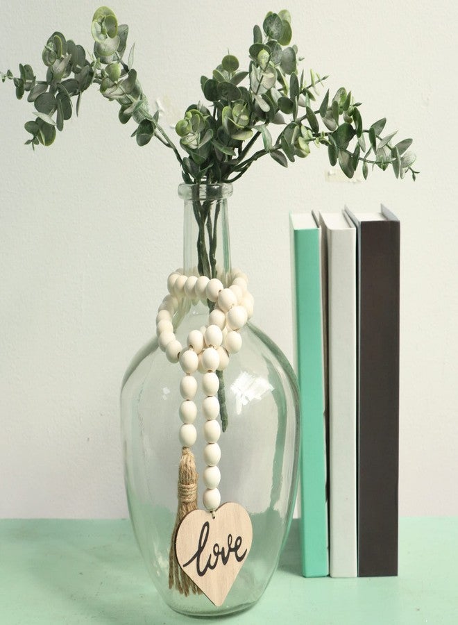 Meplait Love Wooden Bead Garland with Tassel, Decorative Beads Home Decor Farmhouse Tassel Garland Boho Decor for Tiered Tray（38in） - Image 5